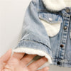 Toddler Kids Thickened Furry Denim Jacket - PrettyKid