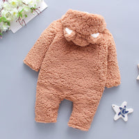 Baby Boys Girls Cartoon Animal Embroidered Thickened Lamb Wool Hoodie - PrettyKid