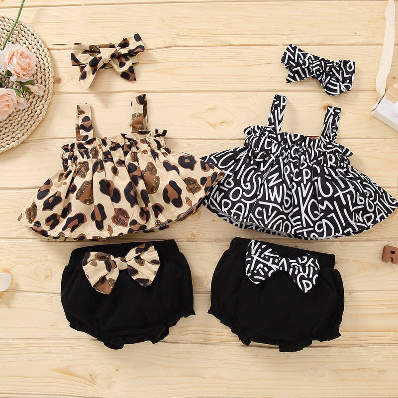 Toddler Girls Leopard Print Suspender Top and Shorts Set - PrettyKid