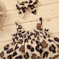 Toddler Girls Leopard Print Suspender Top and Shorts Set - PrettyKid