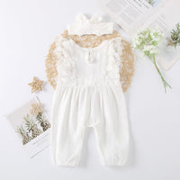 Baby Girls' Solid Lace Sleeveless Jumpsuit - PrettyKid