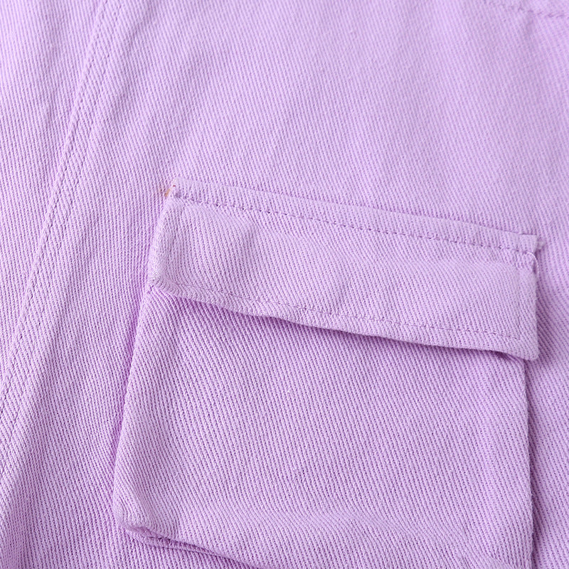 Toddler Kids Girls Solid Pocket Denim Strap Pants Children's Apparel Wholesale - PrettyKid