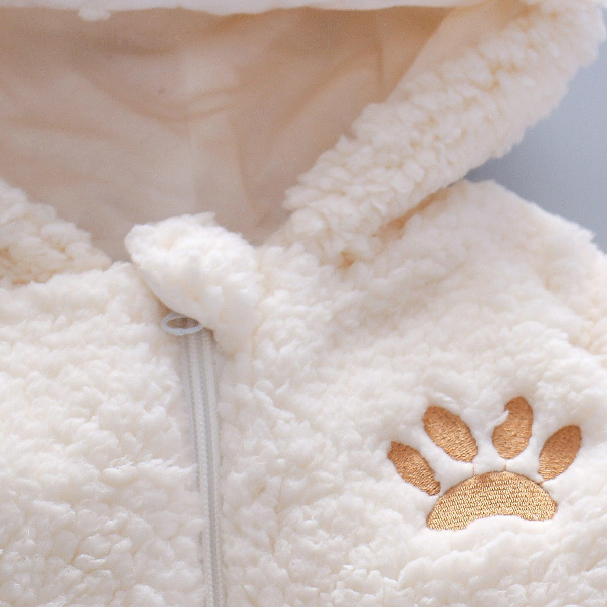 Baby Boys Girls Cartoon Animal Embroidered Thickened Lamb Wool Hoodie - PrettyKid