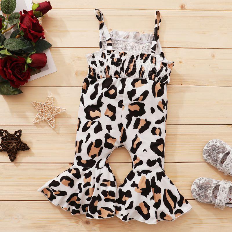 Baby Girl Leopard Print Overalls - PrettyKid