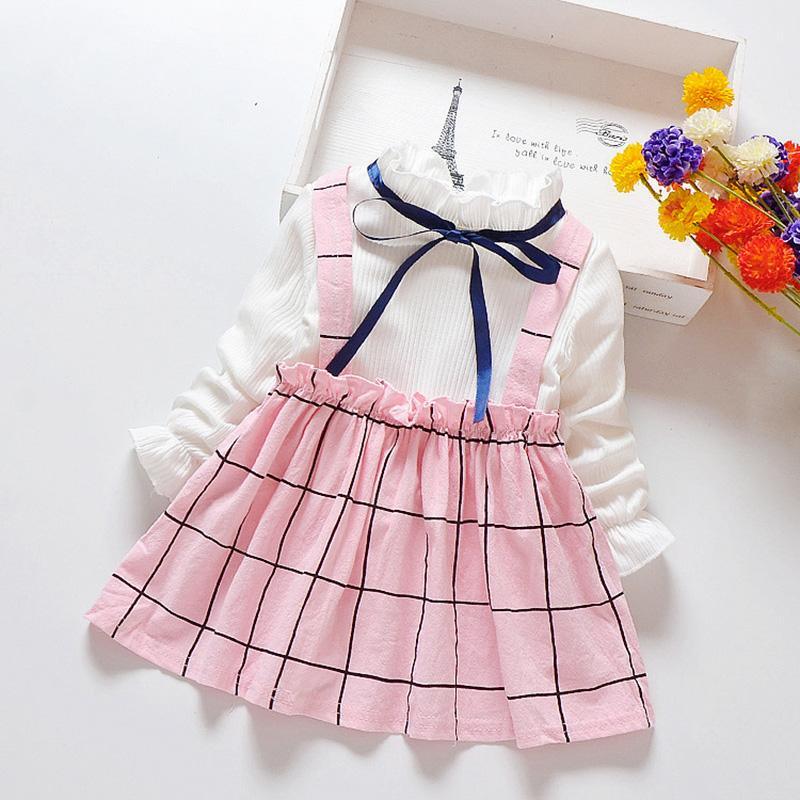 Fashion Color-block Plaid Dress - PrettyKid