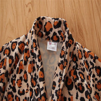 Toddler Children Girls' Long Sleeved Leopard Cardigan Coat - PrettyKid