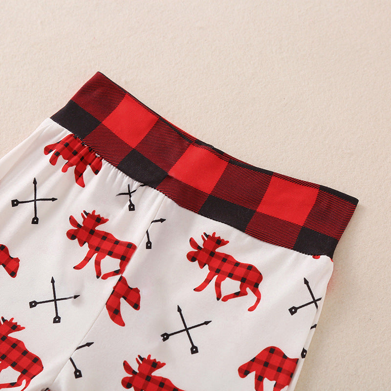 Baby Boys Letter Hooded Jumpsuit Cartoon Printed Pants Christmas Hooded Set - PrettyKid