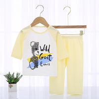 Toddler Boy Cartoon Bear Pattern Letter Print Pajama Top & Capri Pants - PrettyKid