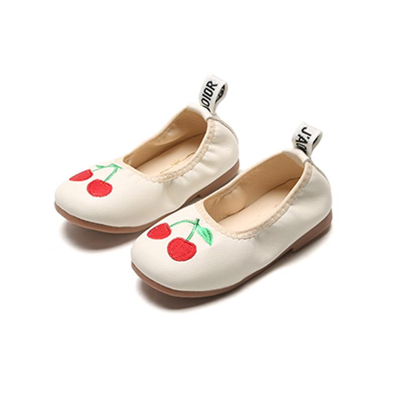 Cherry Pattern Leather Shoes for Toddler Girl - PrettyKid