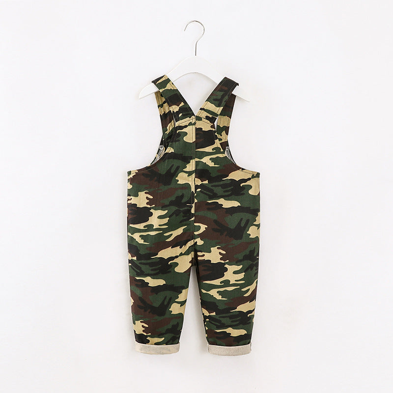 Baby Camo Pocket Overalls Wholesale Baby Rompers And Jumpsuits - PrettyKid