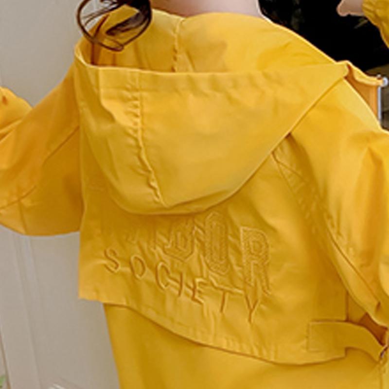 kids apparel wholesale Kid Girl Solid Color Embroidered Trench Coat - PrettyKid