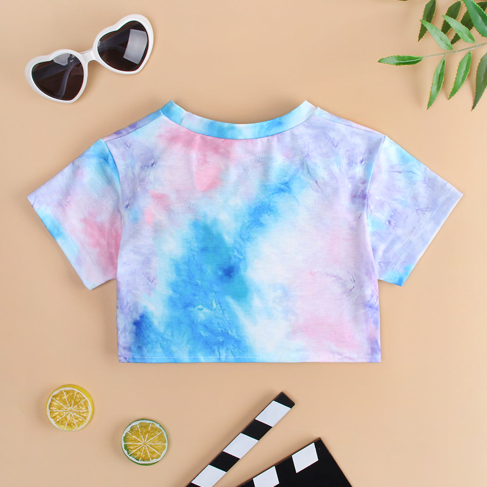 3-7years Toddler Girl T-Shirts Summer 2022 Short Sleeve T-Shirt - PrettyKid