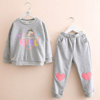 2-piece Unicorn Pattern Sweatshirt & Pants for Girl - PrettyKid