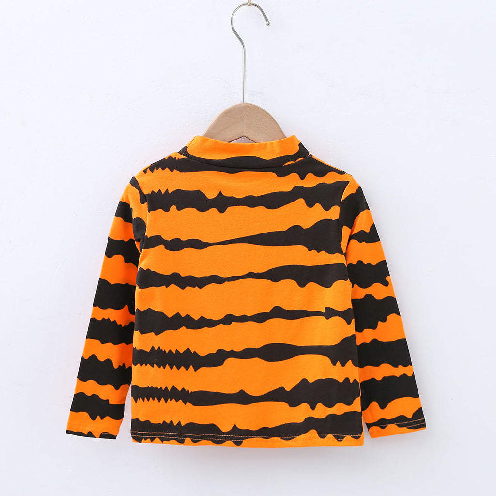 9M-5Y Halloweeen Leopard Long Sleeve Pullover Tops Baby Wholesale Clothing - PrettyKid