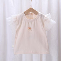 Toddler Girl Mesh Ruffle Sleeves Top & Shorts - PrettyKid