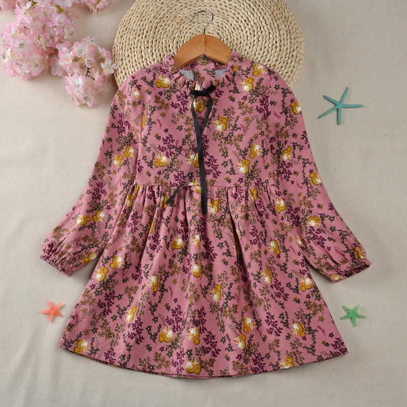 Ruffle Floral Pattern Dress for Toddler Girl - PrettyKid