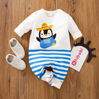 Cartoon Penguin Stripe Jumpsuit for Baby Wholesale children's clothing - PrettyKid