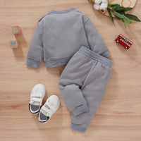 Boys' Waffle Long Sleeve Sweater Pants Two Piece Set - PrettyKid