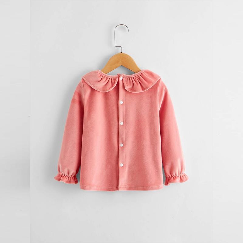 Velvet Long Sleeve Shirt for Toddler Girl - PrettyKid