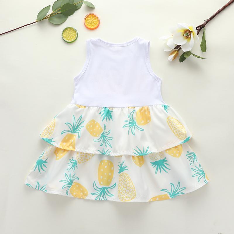 Fashion Pineapple Print Dress - PrettyKid