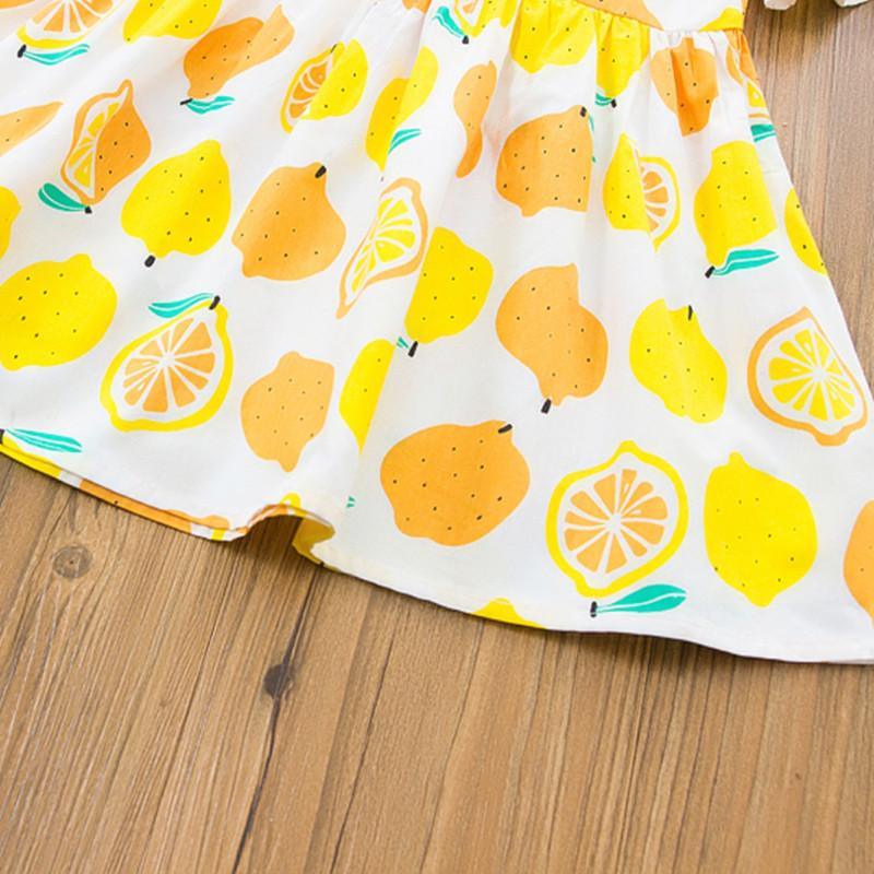 Toddler Girl Sleeveless Lemon Print Dress - PrettyKid