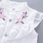 2pcs Sweet Floral Design Shirt and Pants Wholesale children's clothing - PrettyKid