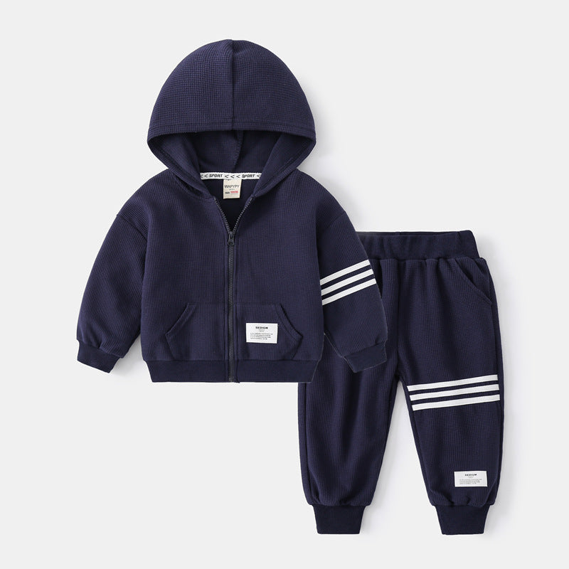 2years-7years Toddler Boy Sets Children Clothing Wholesale Boys Suits Hooded Sweater & Pants Two-Piece Set - PrettyKid