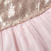 Toddler Girl Sequins Princess Dress Suspenders Tulle Dress & Headband - PrettyKid