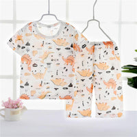 Toddler Boy Animal Pattern Summer Pajamas Sets Top+Pants - PrettyKid