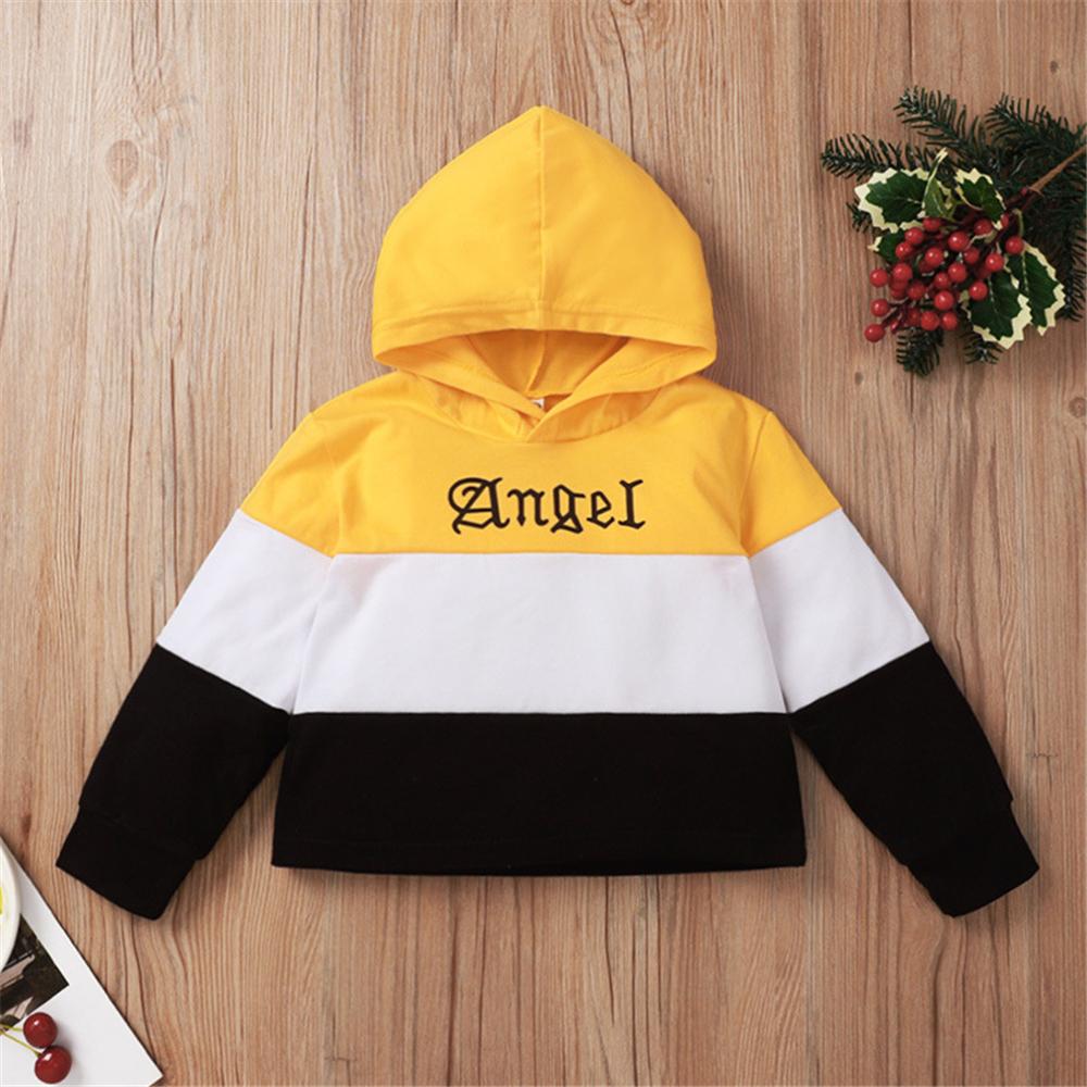 Unisex Striped Color Contrast Long Sleeve Letter Printed T-Shirt Kids Wholesale Clothing Warehouse - PrettyKid