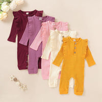 Solid Ruffle Jumpsuit for Baby Girl Wholesale children's clothing - PrettyKid