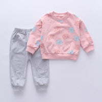 bulk buy baby vests Baby Girl Cat Print Long Sleeves Pajamas Top & Pants - PrettyKid