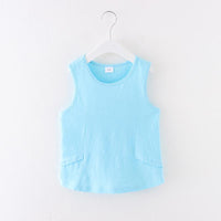 Toddler Boy Solid Color Sleeveless Top - PrettyKid