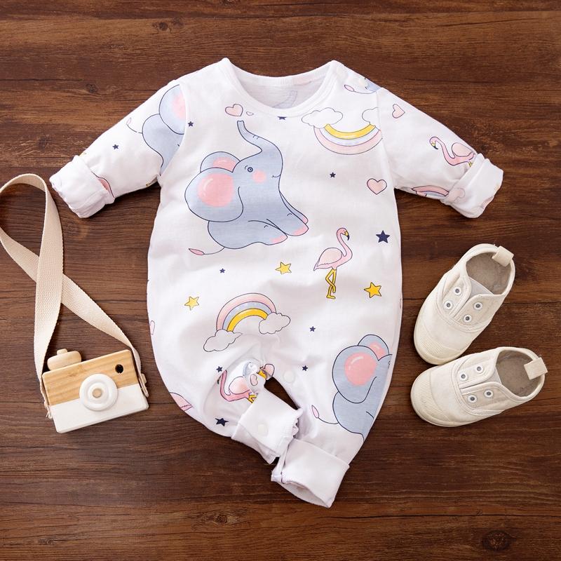 Elephant Pattern Jumpsuit for Baby Girl Children's Clothing - PrettyKid