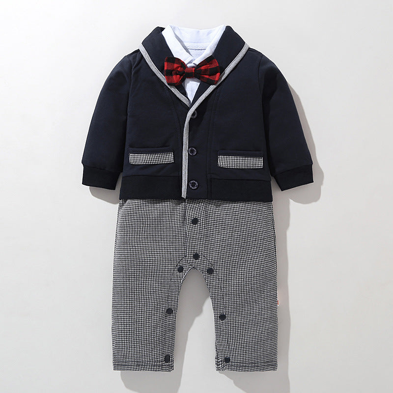 3 Pieces Baby Boys Suit Sets Blazer & Bowtie Shirts & Pants Wholesale Boys Clothing - PrettyKid