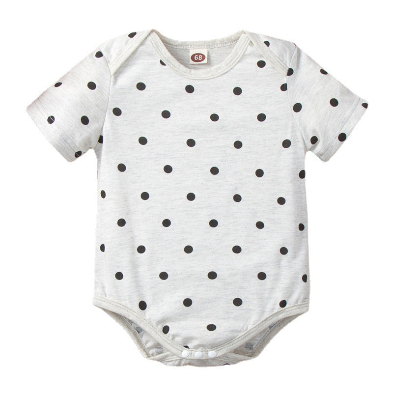 Baby Boys And Girls Short Sleeve Dotted Bodysuit Wholesale Baby Onesies - PrettyKid