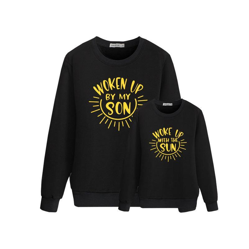 wholesale kids jeans Parent-Child Letter Pattern Sweatshirt - PrettyKid