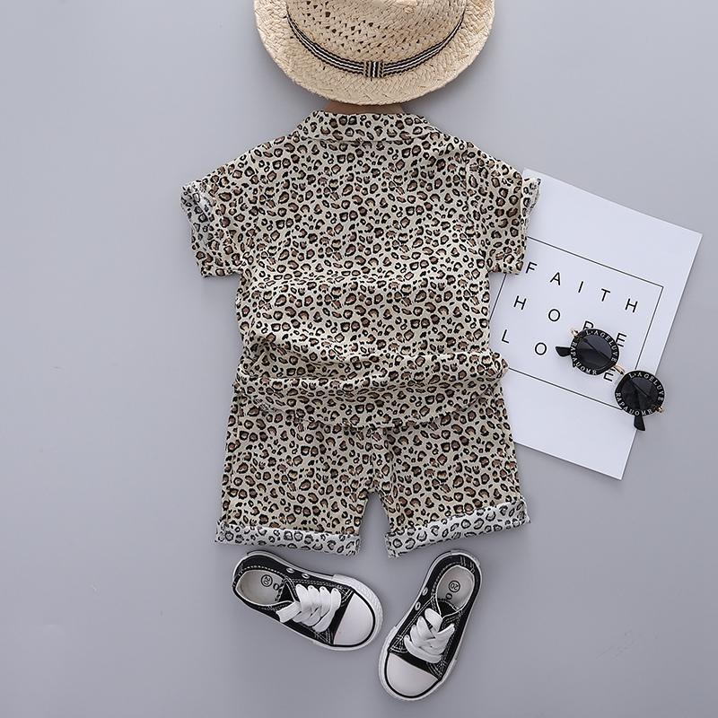 Grow Boy Golden Leopard Cotton Print Suit - PrettyKid