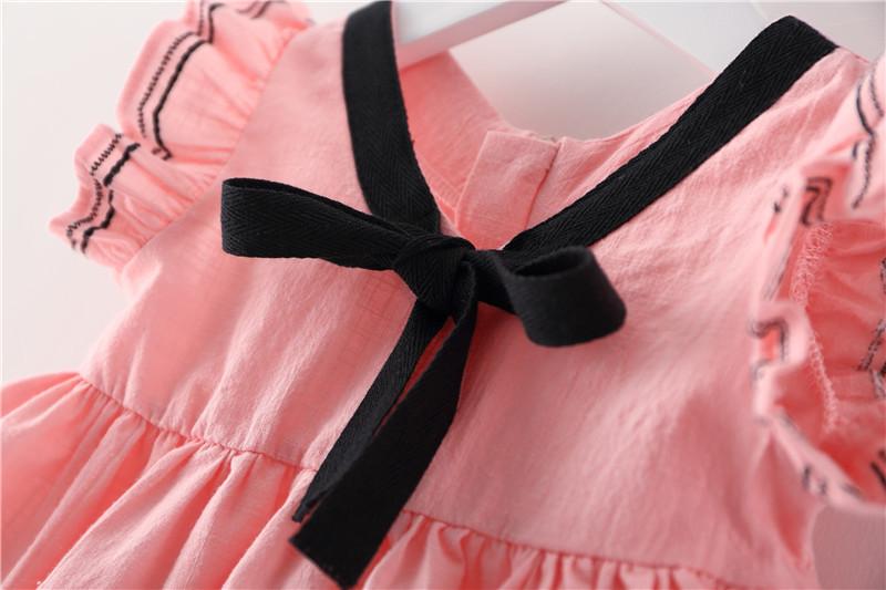 Baby Girls Preppy Style Solid Color Princess Dress - PrettyKid