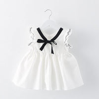 Baby Girls Preppy Style Solid Color Princess Dress - PrettyKid