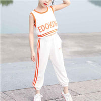 2-piece Letter Pattern Vest & Pants for Girl - PrettyKid