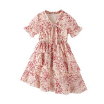 Floral Printed Layered Dress for Girl - PrettyKid
