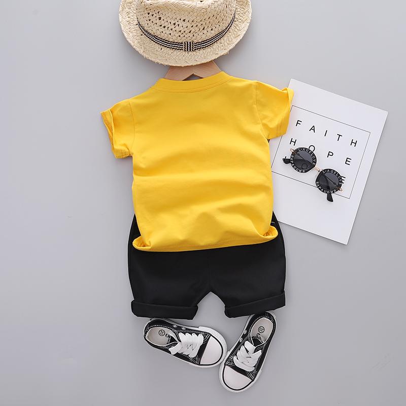 Toddler Boy Contrast Colored Print Digital Patten Top & Shorts Children's Clothing - PrettyKid
