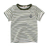 Grow Boy Sailboat Pattern Striped T-shirt - PrettyKid