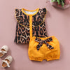Baby Girl Leopard Pattern T-shirt & Shorts - PrettyKid