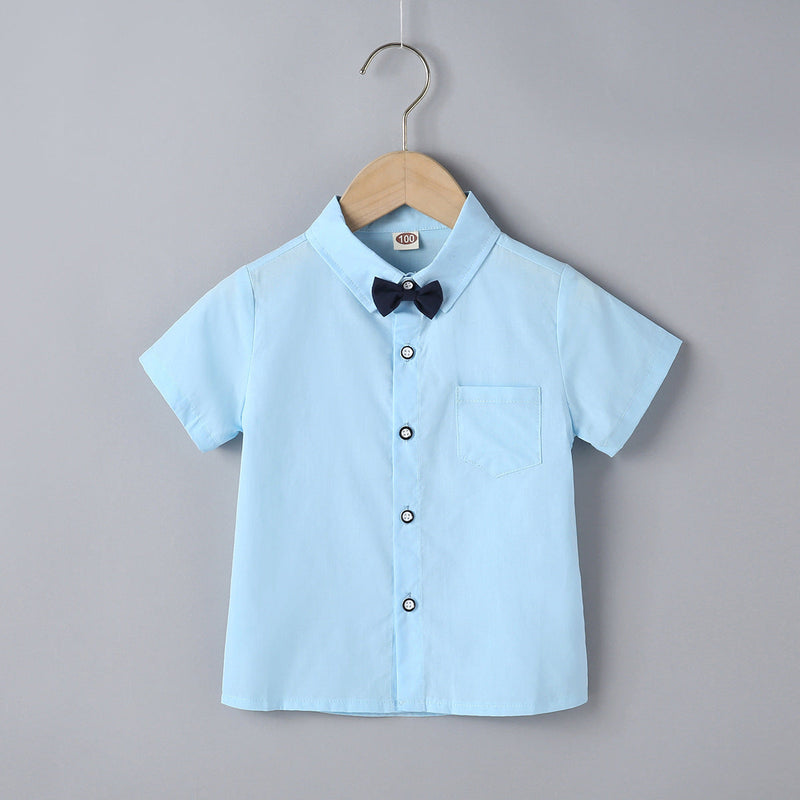 Boys White Shirt With Bow Tie White Shirts For Boys - PrettyKid