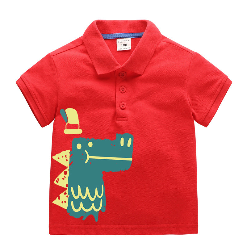 18months-9years Boys Short-Sleeved Polo Shirt T-Shirt 2022 Summer New Children Wholesale Toddler Boy Clothes - PrettyKid