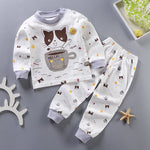 Baby Bear Print Sweatshirt And Trousers Baby Clothes Set - PrettyKid
