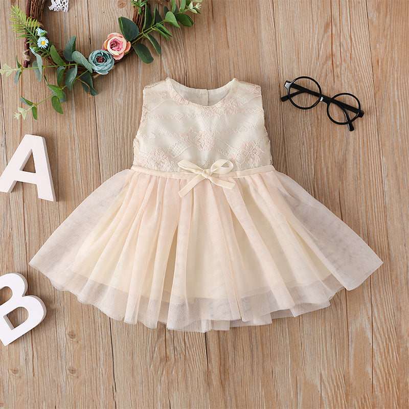 Baby Girl Sleeveless Mesh Princess Dress Wholesale Baby Dresses KD250185 - PrettyKid