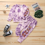 2 Pieces Set Top And Trousers Tie Dye Wholesale Little Girls Clothes - PrettyKid
